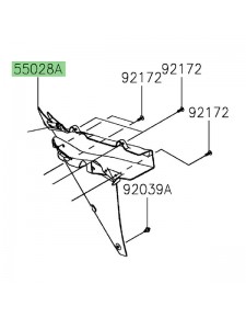 Intérieur flanc de carénage gauche Kawasaki Ninja 1000SX (2020-2024) | Réf. 550280613