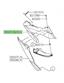 Flanc de tête de fourche gauche Kawasaki Ninja 1000SX (2020-2024) | Moto Shop 35