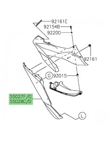 Flanc de carénage gauche Kawasaki Ninja 1000SX (2020-2024) | Moto Shop 35