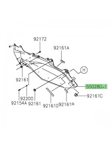 Habillage sous réservoir peint gauche Kawasaki Ninja 1000SX (2020-2024) |Moto Shop 35