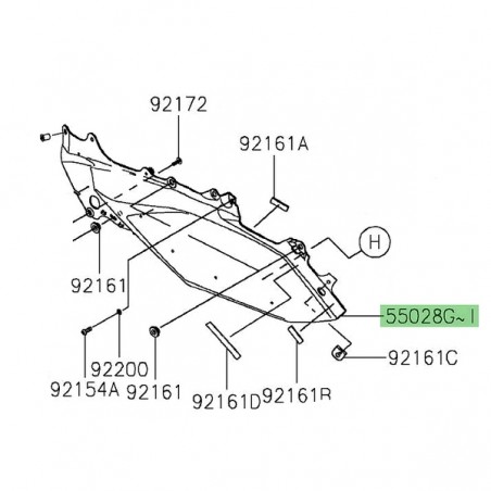 Habillage sous réservoir peint gauche Kawasaki Ninja 1000SX (2020-2024) |Moto Shop 35