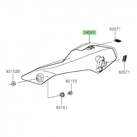Protection thermique silencieux Kawasaki 140410570 | Moto Shop 35