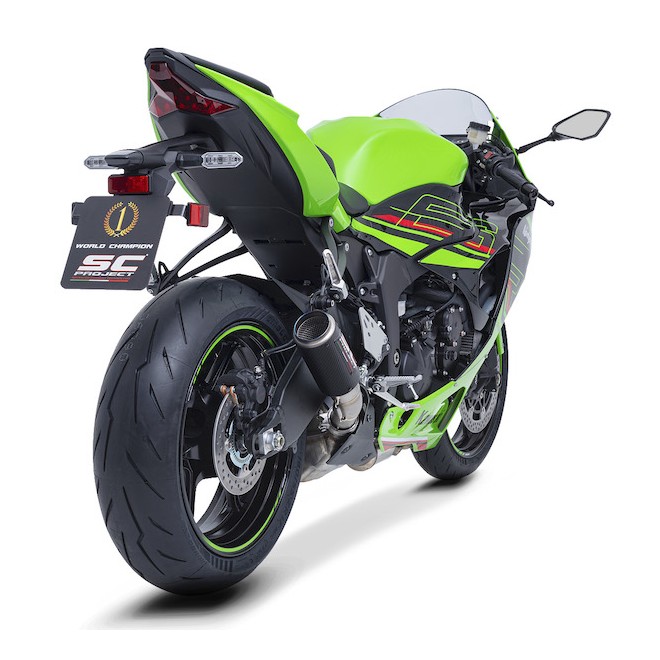 Silencieux SC Project CR-T Carbone Kawasaki Ninja ZX-6R (2024-2026) | Réf. K35B-T36C