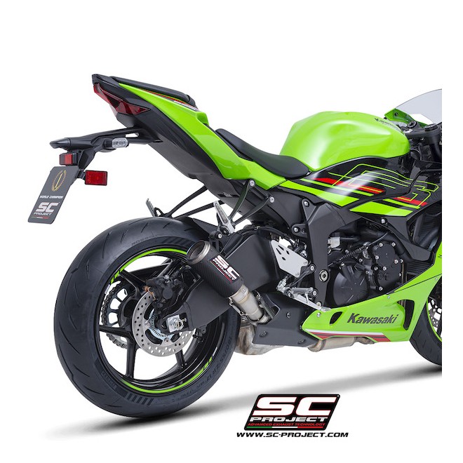 Silencieux SC Project CR-T Carbone Kawasaki Ninja ZX-6R (2024-2026) | Réf. K35B-T36C