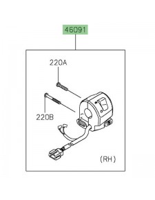 Commodo droit Kawasaki Z125 (2022-2024) | Réf. 460910540