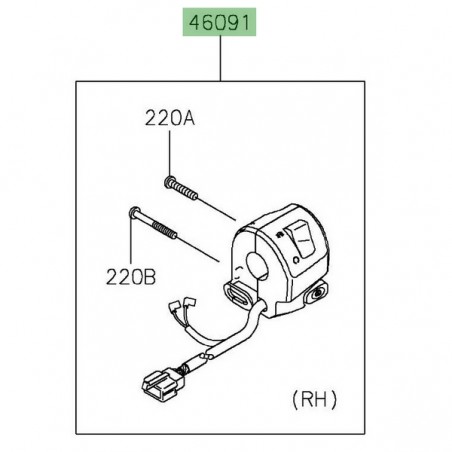 Commodo droit Kawasaki Z125 (2022-2024) | Réf. 460910540