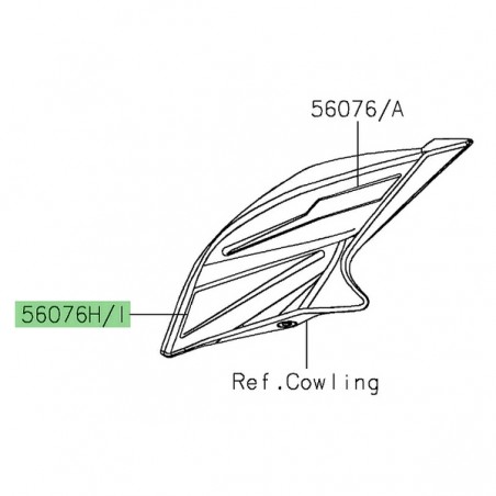 Autocollant décoratif inférieur flanc tête de fourche Kawasaki Z125 (2022) | Moto shop 35