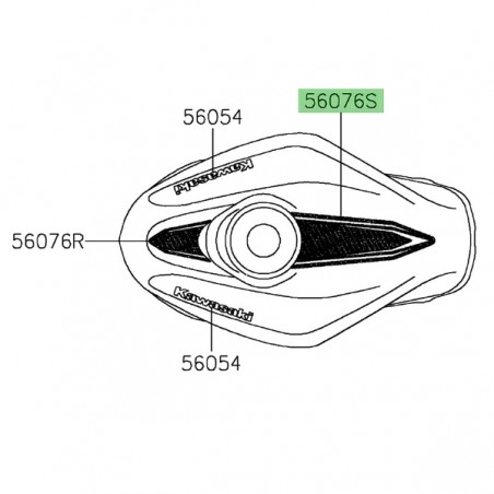 Autocollant supérieur arrière réservoir Kawasaki Z125 (2022-2024) | Moto Shop 35