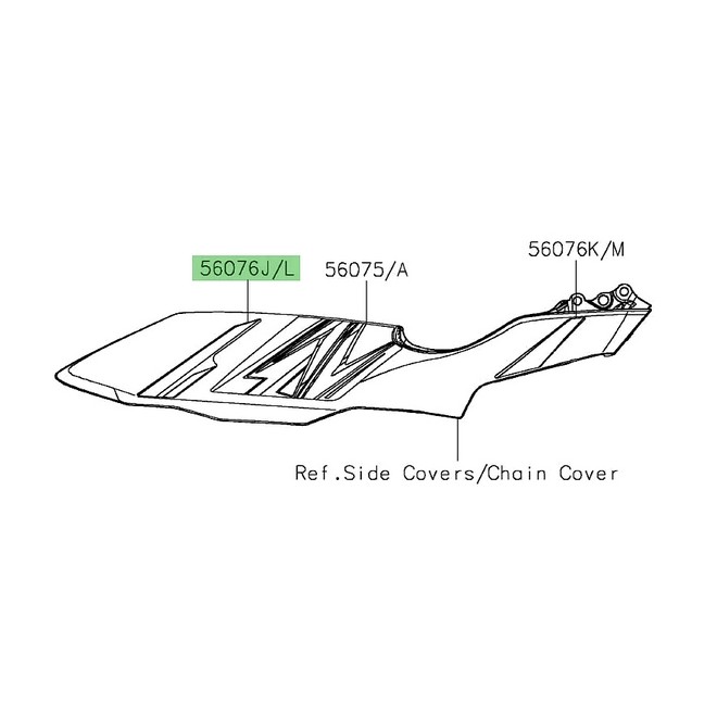 Autocollant supérieur habillage sous réservoir Kawasaki Z125 (2022) | Moto Shop 35