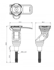 Support moto à tige filetée Quad Lock Pro | Réf. QLM-HBC-PRO