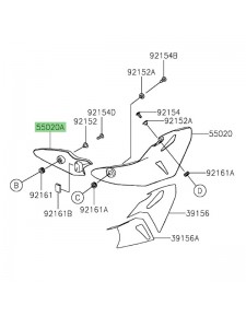 Protection thermique noire Kawasaki 550201967