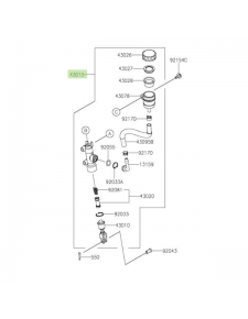 Maitre cylindre de frein arrière Kawasaki 430150667 | Moto Shop 35