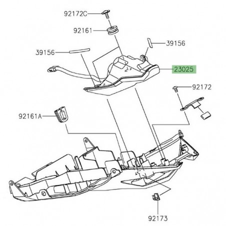 Feu arrière à Leds Kawasaki Z400 (2019-2022) | Réf. 230250385