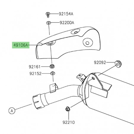 Pare-chaleur silencieux d'origine Kawasaki Eliminator 500 SE (2024-2025) | Réf. 491060877