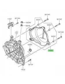 Couvercle plastique carter d'embrayage Kawasaki 140931383 | Moto Shop 35