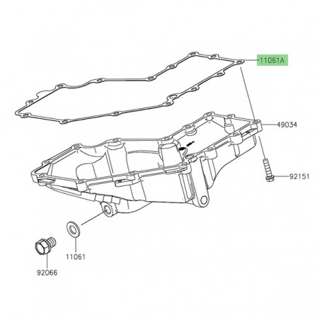 Joint de carter inférieur d'origine Kawasaki 110611251 | Moto Shop 35