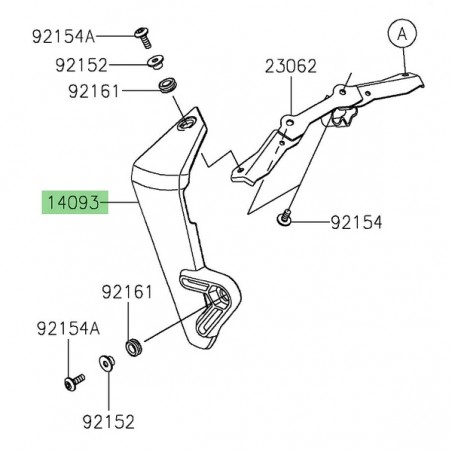 Écope de radiateur gauche Kawasaki Eliminator 500 (+SE) (2024-2025) | Moto Shop 35