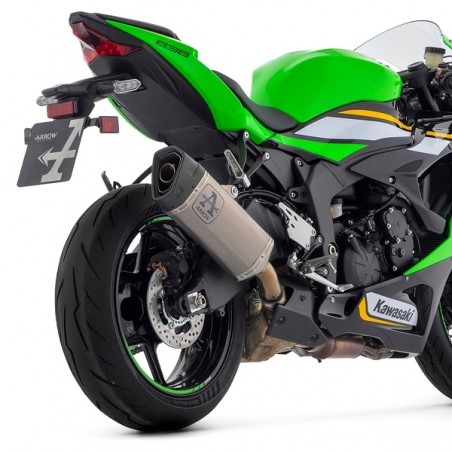 Silencieux Arrow Pista Titane noir Kawasaki Ninja ZX-6R (2024-2025) | Réf. 71509PTN