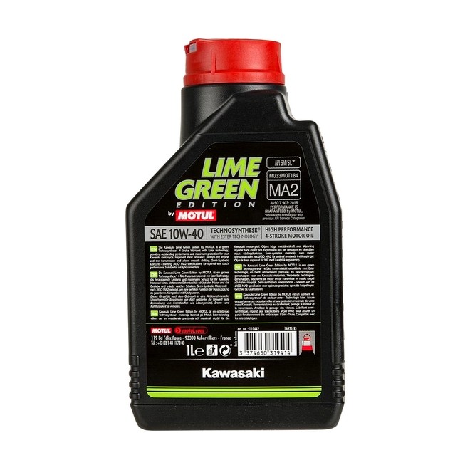 Huile Motul Kawasaki Lime Green 10W40 (1 litre) | Moto Shop 35