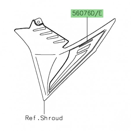 Autocollant écope de radiateur Kawasaki Z900 (2023) | Réf. 560767586 - 560767587
