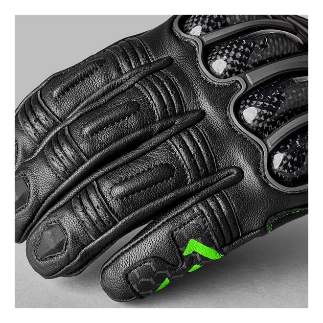 Gants racing cuir noir/vert Kawasaki Milan II | Moto Shop 35