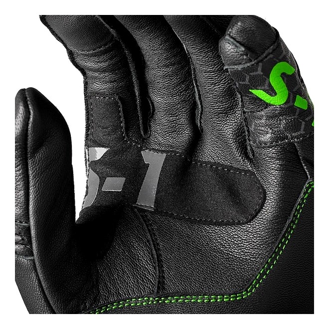 Gants racing cuir noir/vert Kawasaki Milan II | Moto Shop 35