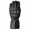 Gants racing cuir noir/vert Kawasaki Milan II
