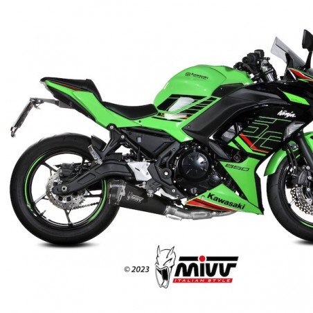 Ligne complète MIVV Delta Race Inox noir Kawasaki Ninja 650 (2024-2026) | Réf. K.057.LDRB