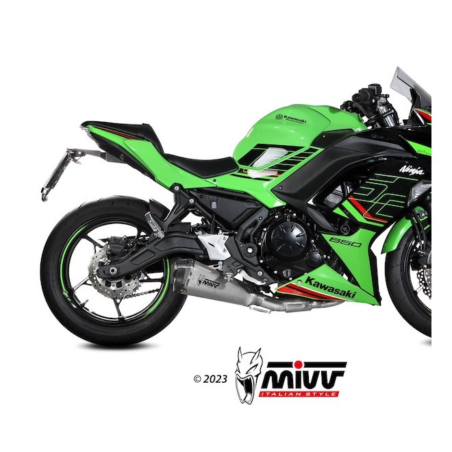 Ligne complète MIVV Delta Race Inox Kawasaki Ninja 650 (2024-2026) | Réf. K.057.LDRX