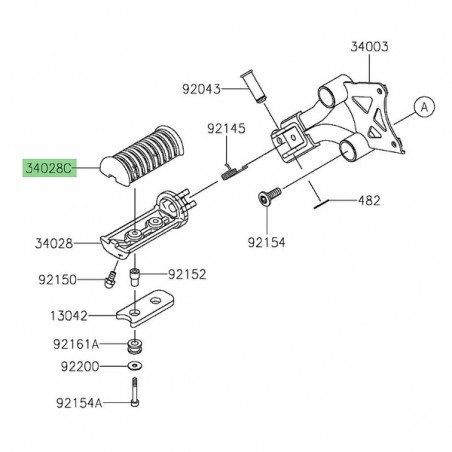 Caoutchouc de repose-pieds avant Kawasaki Eliminator 500 (2024-2025) | Réf. 340280410