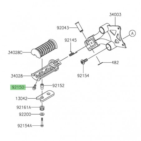 Téton de repose-pieds Kawasaki Eliminator 500 (2024-2025) | Réf. 921501153