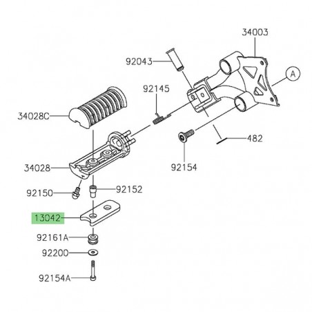 Masselotte de repose-pieds avant Kawasaki 130420812 | Moto Shop 35