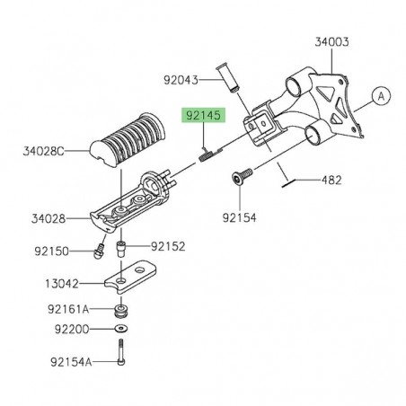 Ressort repose-pieds avant gauche Kawasaki Eliminator 500 (2024-2025) | Réf. 921450360