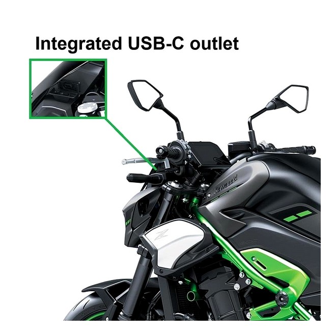 Prise USB-C intégrée Kawasaki Z900 (2025-2026) | Réf. 999942149