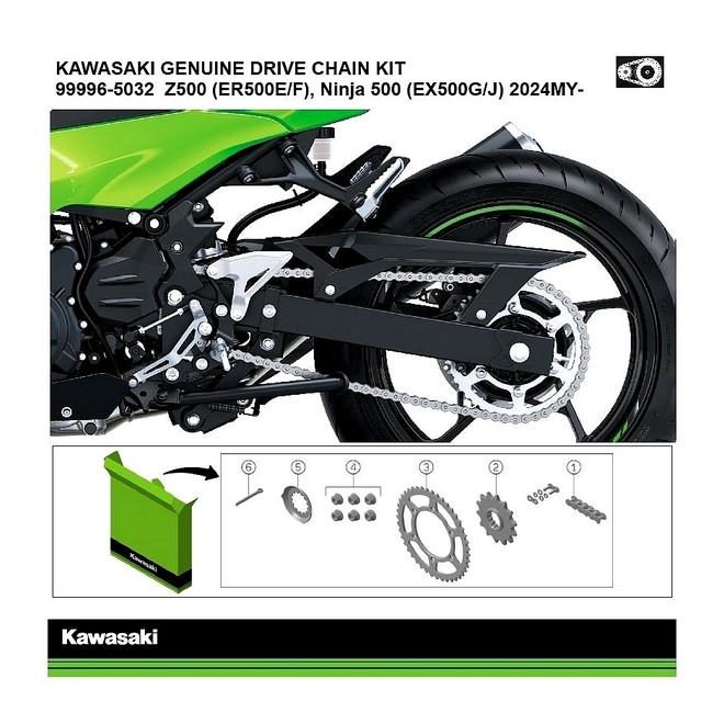 Kit Chaîne d'origine Kawasaki Ninja 500 (2024-2026) | Réf. 999965032