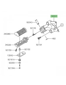 Platine repose-pieds avant gauche Kawasaki Eliminator 500 (2024-2025) | Réf. 340030198