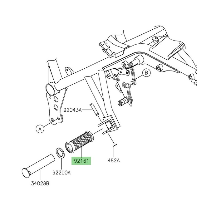 Caoutchouc repose-pieds arrière Kawasaki 921610232 | Moto Shop 35