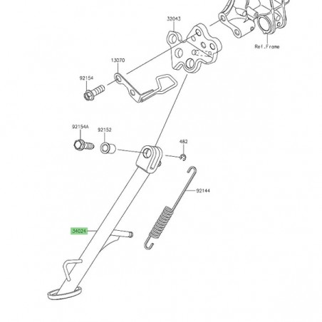 Béquille latérale Kawasaki Eliminator 500 (2024-2025) | Réf. 340240189