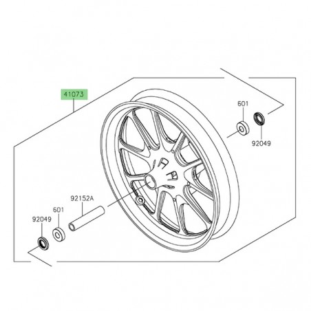 Jante avant Kawasaki Eliminator 500 (2024-2025) | Réf. 410730839QT