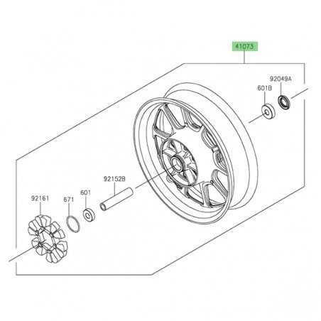 Jante arrière Kawasaki Eliminator 500 (2024-2025) | Réf. 410730840QT