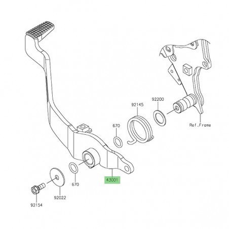 Pédale de frein Kawasaki Eliminator 500 (2024-2025) | Réf. 430010789