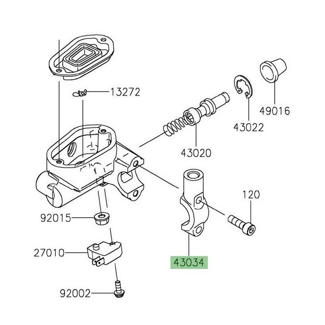 Support rétroviseur droit Kawasaki Eliminator 500 (+SE) (2024-2025) | Réf. 430340145