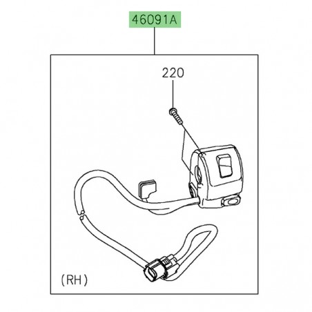 Commodo droit Kawasaki Eliminator 500 (2024-2025) | Réf. 460910656