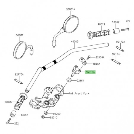 Pontet de guidon Kawasaki Eliminator 500 (2024-2025) | Réf. 46012041921