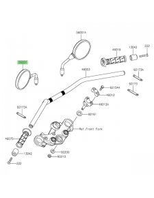 Rétroviseur gauche d'origine Kawasaki Eliminator 500 (2024-2025) | Réf. 560010460