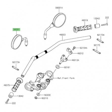 Rétroviseur gauche d'origine Kawasaki Eliminator 500 (2024-2025) | Réf. 560010460