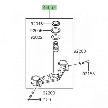 Té inférieur Kawasaki Eliminator 500 (2024-2025) | Réf. 440370227