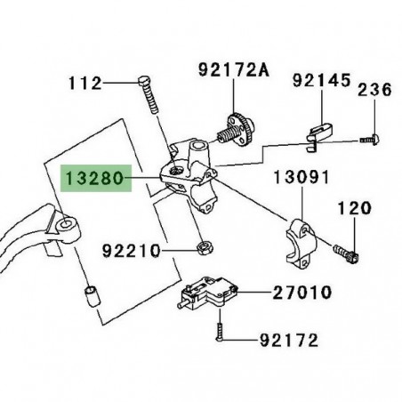 Support rétroviseur gauche Kawasaki Z750 (2007-2012) | Réf. 132800017