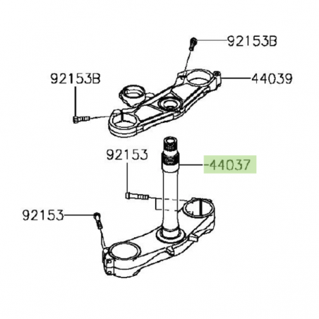 Té de fourche inférieur Kawasaki 440370159 | Moto Shop 35