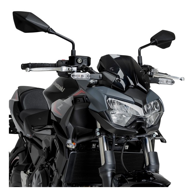 Ailerons latéraux noir brillant Puig D12 Kawasaki Z650 (2020-2025) | Réf. 22472N